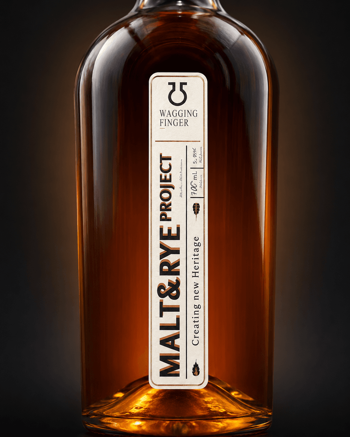 Wagging Finger Malt & Rye Project — label